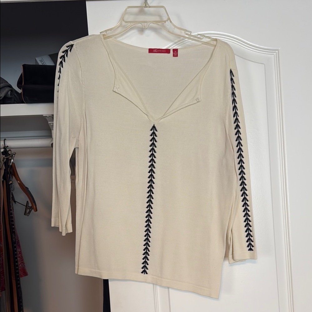 Cream Top with Black Accents